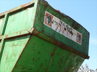 Green Skip with logo on side